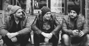 Adult Men Talk Sit Together Friends